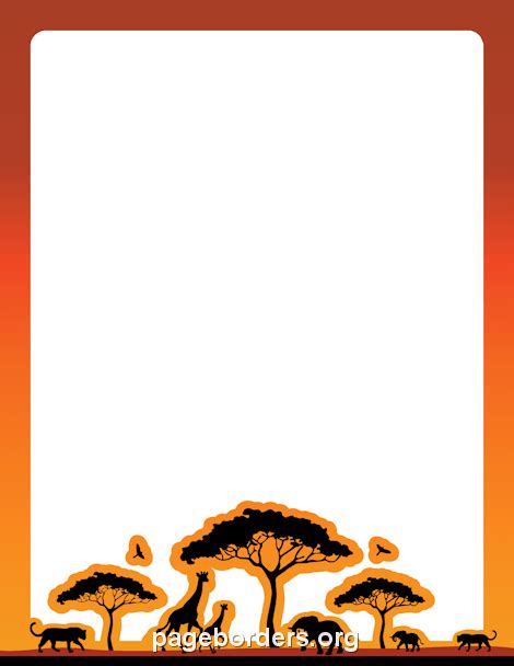 Safari Border: Clip Art, Page Border, and Vector Graphics