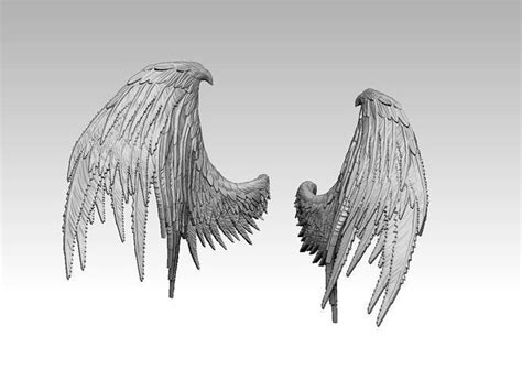 fallen angel wings 3D model 3D printable | CGTrader