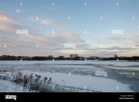 River landscape in winter Stock Photo - Alamy