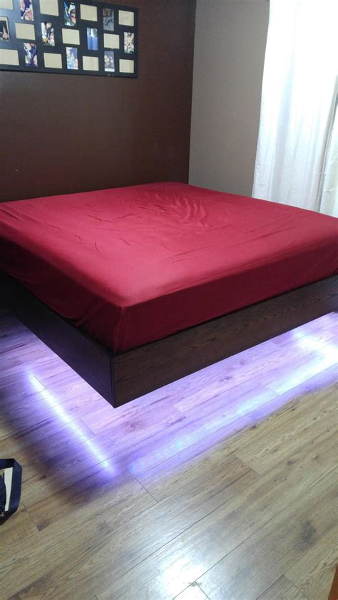 King Size Floating Bed Frame with LEDS! | King size bed frame diy, Floating bed frame, Floating bed