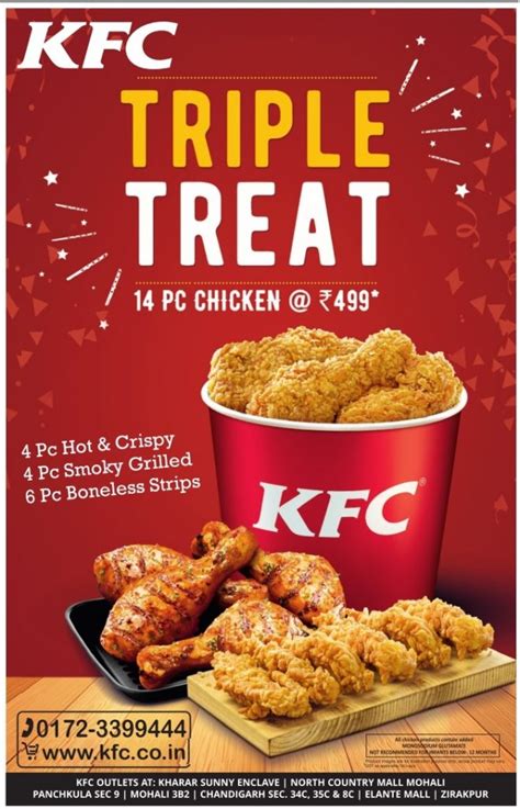 Kfc Triple Treat 14 Pc Chicken Rs 499 Ad - Advert Gallery