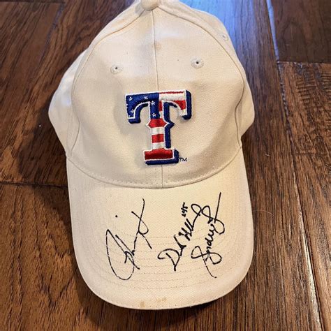 Autographed Texas rangers hat Don’t really know... - Depop