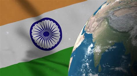 Bandera India Y Mapa De La India En El Mundo 4k Metrajes - Vídeo de ...