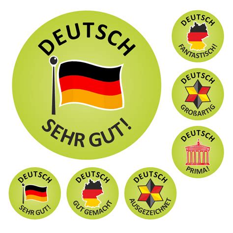 175 German Well Done Reward Stickers