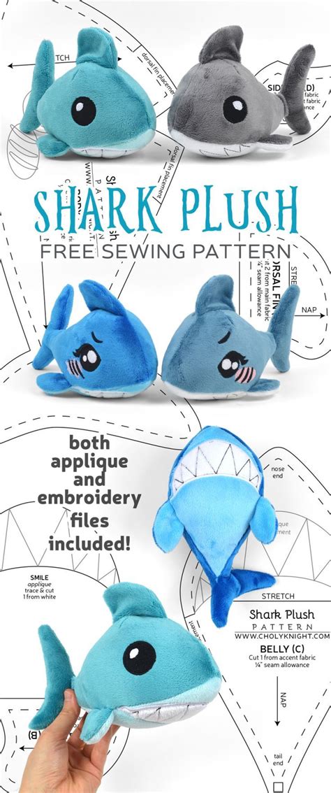 Pin by Nicole Fairfield on crafts in 2020 | Shark plush, Sewing stuffed animals, Shark sewing ...