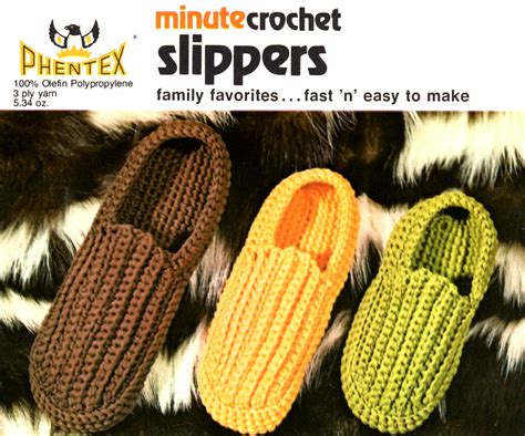 minute crochet slippers Archives - Vintage Crafts and More