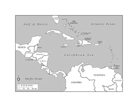 Blank Map Of Central America And Caribbean - Sacha Clotilda