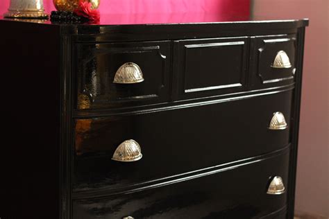 High gloss painted furniture. Lacquered furniture, Black glossy dresser. Fine Paints of Europe ...