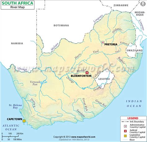 South African Rivers Map