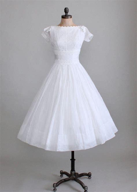 Vintage 1950s White Organdy Wedding Dress | Raleigh Vintage