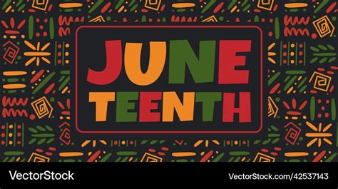 Juneteenth banner design with cute bright Vector Image