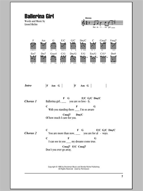 Ballerina Girl by Lionel Richie - Guitar Chords/Lyrics - Guitar Instructor