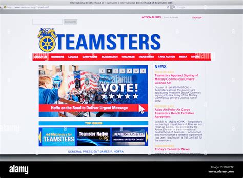 International Brotherhood of Teamsters Workers union website Stock ...