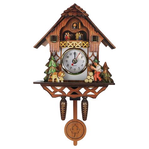 Buy Vosarea Wooden Wall Clock,Small Clock Decor,Cuckoo Shaped Clock Antique Pendulum for Home ...