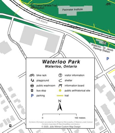 Waterloo Park, Waterloo, Ontario map by Julie Witmer Custom Map Design - Avenza Maps | Avenza Maps