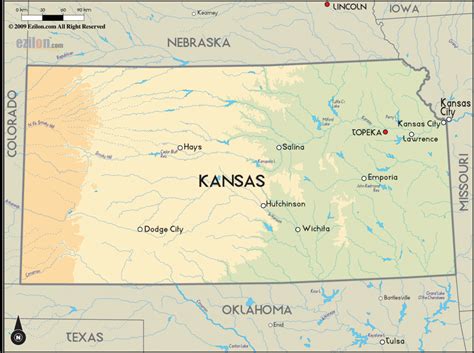 Kansas Map - TravelsFinders.Com