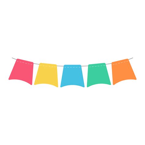 Party bunting flags. Colorful flags to hang at celebration parties. 14606628 PNG