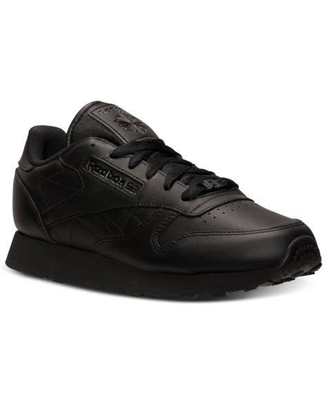 Reebok Women's Classic Leather Casual Sneakers From Finish Line in Black | Lyst