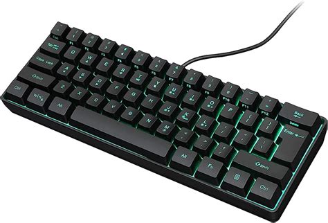 YEAJION Gaming Keyboard, 61 Keys Multi Color RGB Illuminated LED Backlit Wired Gaming Keyboard ...