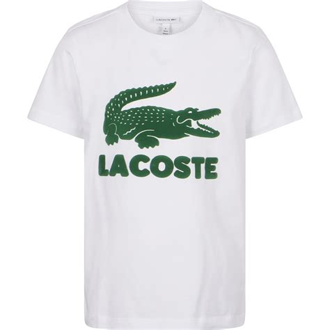 Lacoste Crocodile Logo T-Shirt in White - BAMBINIFASHION.COM