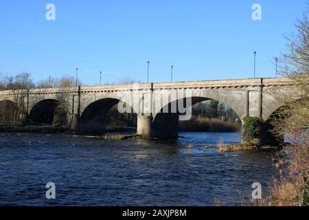 Kelso Bridge or Rennie's Bridge over the River Tweed in Kelso, Scottish Borders, Scotland from ...