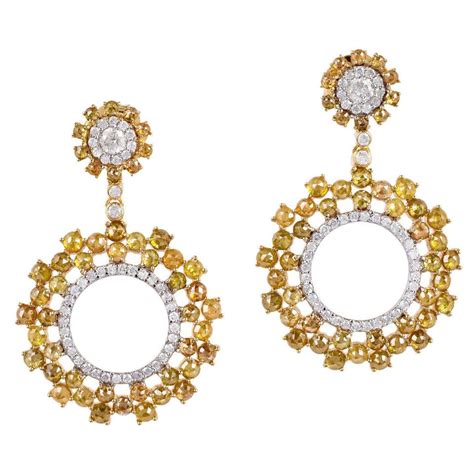 Circle Pave Fashion Diamond Earrings with Brilliant Cut Diamonds in ...