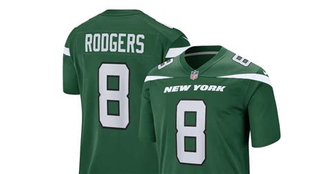 Aaron Rodgers’ No. 8 New York Jets jersey now available at Fanatics - al.com