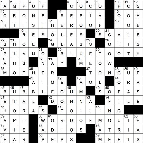 0612-23 NY Times Crossword 12 Jun 23, Monday - NYXCrossword.com