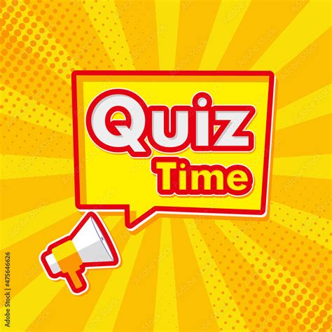 Quiz time banner with megaphone vector Stock Vector | Adobe Stock