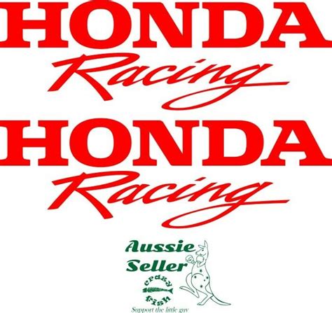 HONDA Racing tank decals TWO (2) 200 x 80 mm each choose your color ...