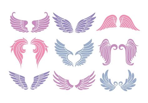 Set Of Cute Angel Wings 156263 Vector Art at Vecteezy