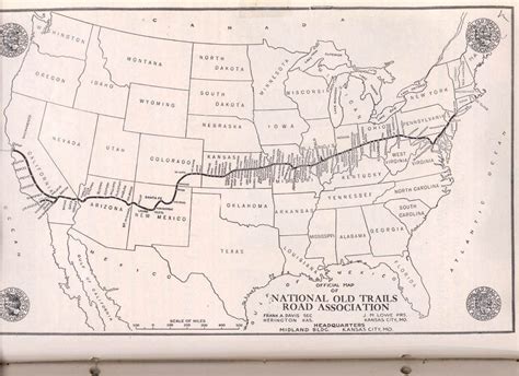 1920s Official Map of National Old Road Trails Association | National ...