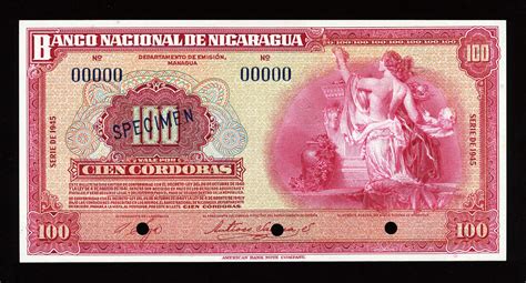 Nicaragua banknotes 100 Cordobas banknote of 1945|World Banknotes ...