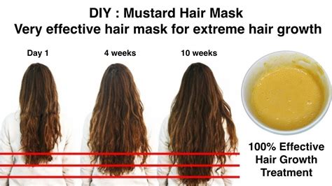 Extreme hair growth in just 10 weeks | DIY Mustard Hair Mask - YouTube