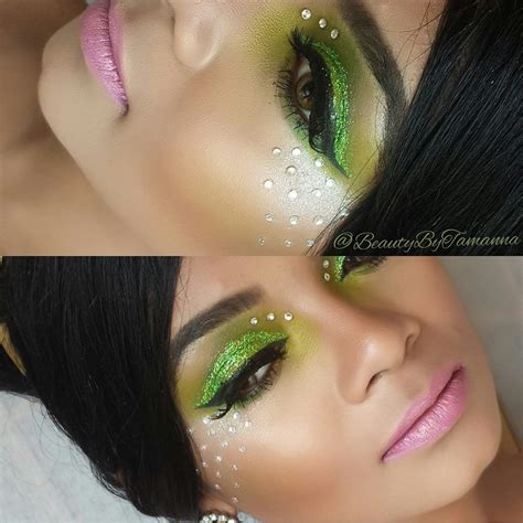 Halloween Tinkerbell inspired makeup | Disney inspired makeup, Makeup inspiration, Rave makeup