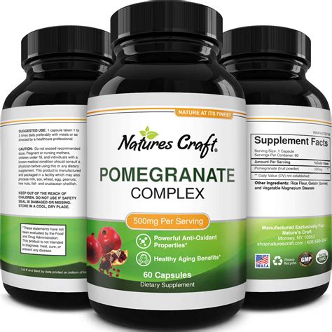 Pomegranate Extract Capsules Antioxidant Supplement - Natural ...