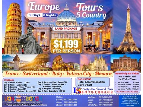 9D8N Europe 5-Country Tour Package