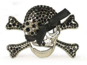 Rhinestone Skull and Crossbones Belt Buckle - Black | Belt buckles, Skull and crossbones, Crossbones