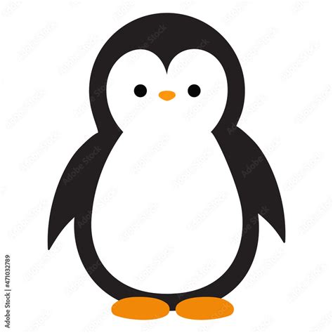 Cute penguin cartoon vector art, penguin vector illustration, black and white penguin Stock ...