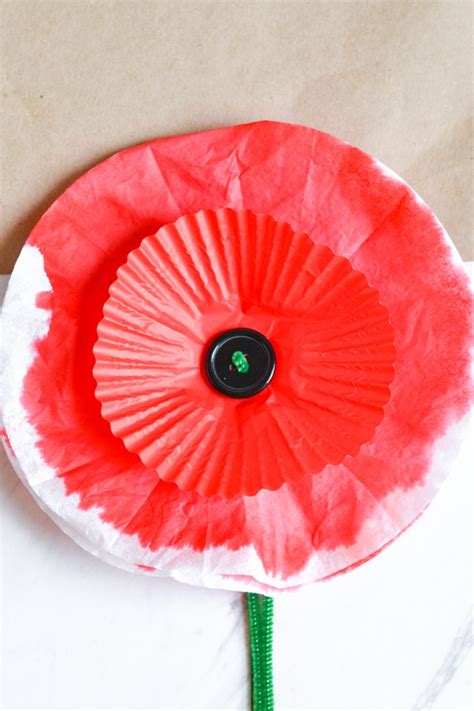 Memorial Day Paper Poppy Craft - Three Little Ferns - Family Lifestyle Blog