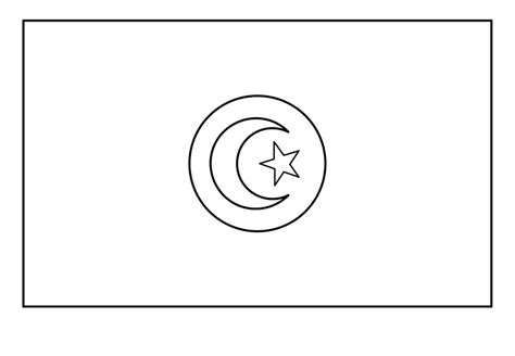 Flag of Tunisia Emoji coloring page - ColouringPages