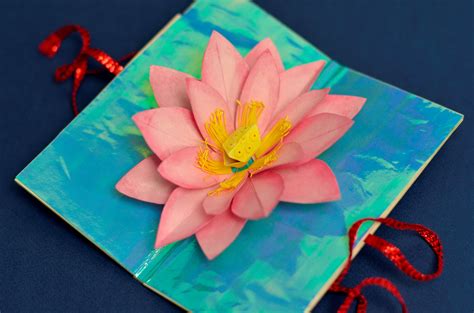 Mother's Day Lotus Flower Pop Up Card - Creative Pop Up Cards