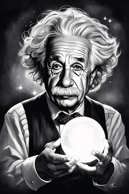 Premium AI Image | einstein holding a glittering globe coloring page printable calligraphy