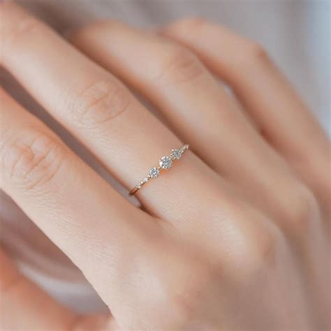 Diamond Tempo Ring | Three-Stone Engagement Ring | Cute promise rings ...