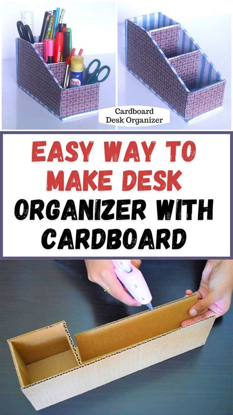 DIY Cardboard Organizer | Desk Organizer | Cardboard Crafts Easy | Desk ...