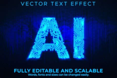 Artificial intelligence text effect, editable technology and (1605803) | Illustrator Plugins ...