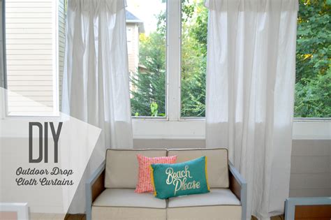 DIY Outdoor Drop Cloth Curtains - Hey Trina