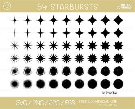 Starburst Bundle SVG , Starburst Clipart , Vector Shape Bundle Basic ...