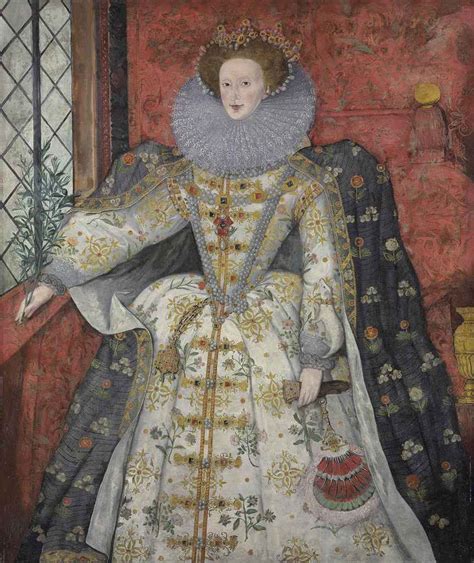 English School, circa 1585-1590 , Portrait of Queen Elizabeth I (1533-1603), three-quarter ...