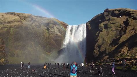 Skogafoss Waterfall & Rainbow, Iceland - YouTube